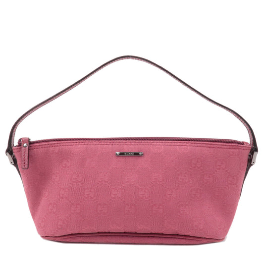 GUCCI-Boat-Bag-GG-Canvas-Leather-Pouch-Pink-Red-07198