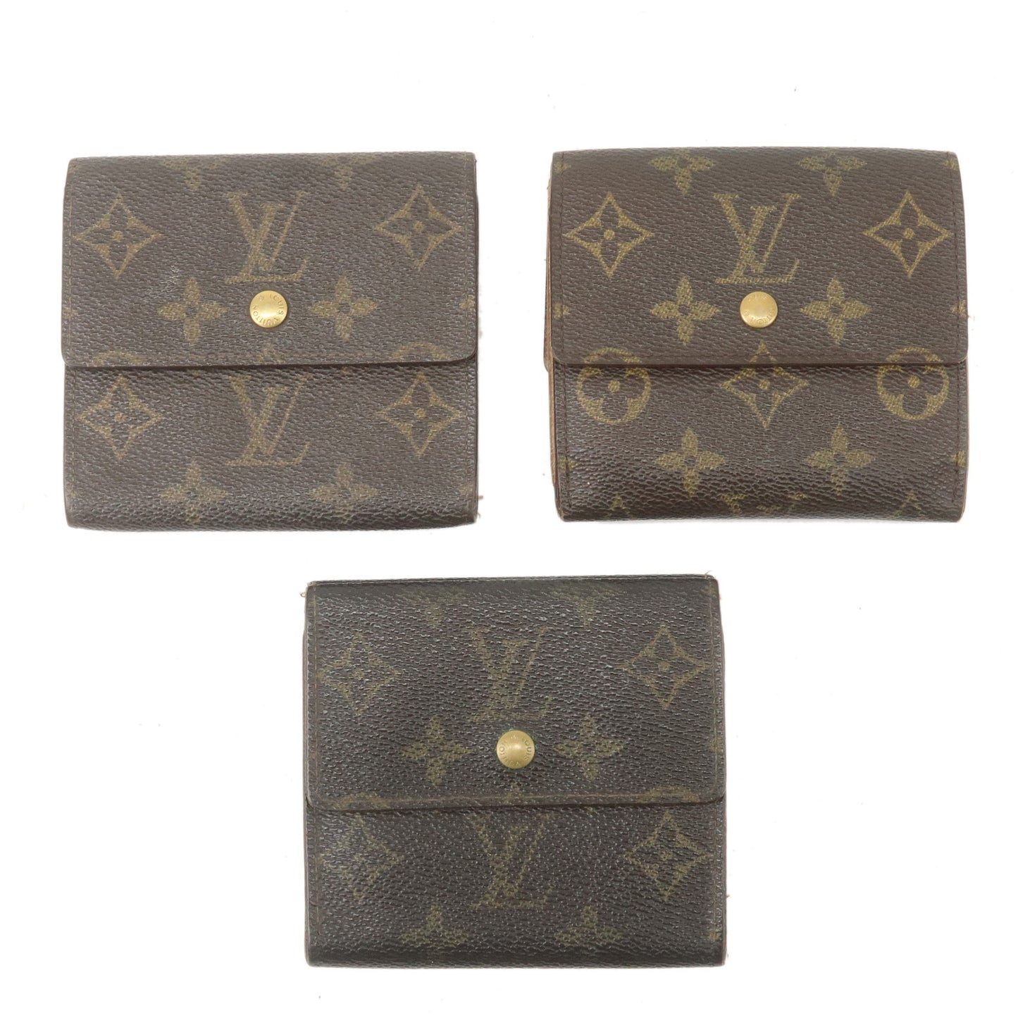 Louis Vuitton Monogram Set of 3 Porte Monnaie Billet Carte Credit