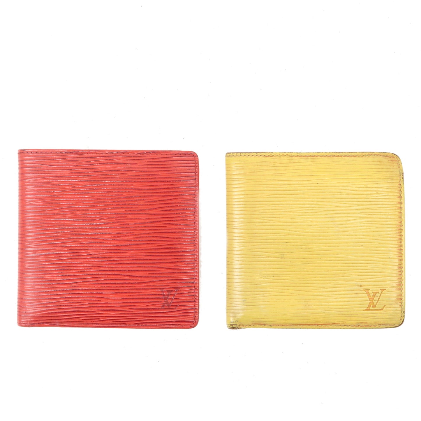 Louis-Vuitton-Epi-Set-of-2-Bifold-Wallet-Yellow-Red-M63547-M63549