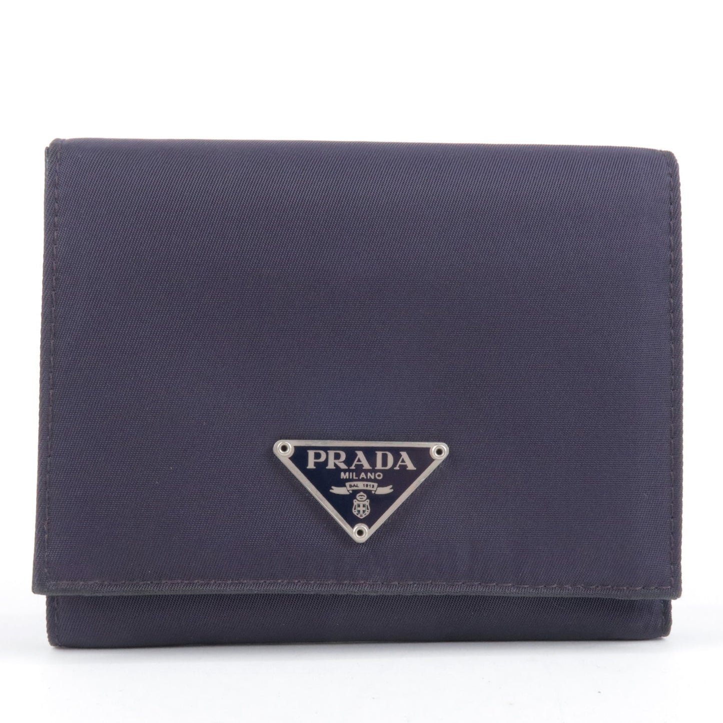 PRADA-Logo-Nylon-Trifold-Wallet-Purple-M201