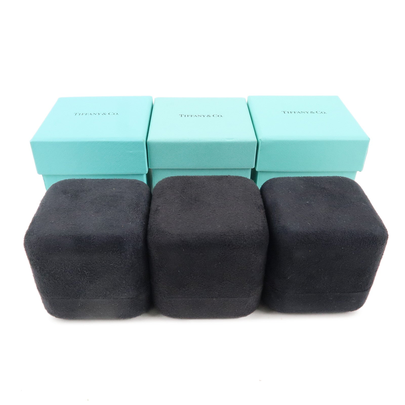 Tiffany&Co. Set of 3 Jewelry Box For Pair Rings Tiffany Blue