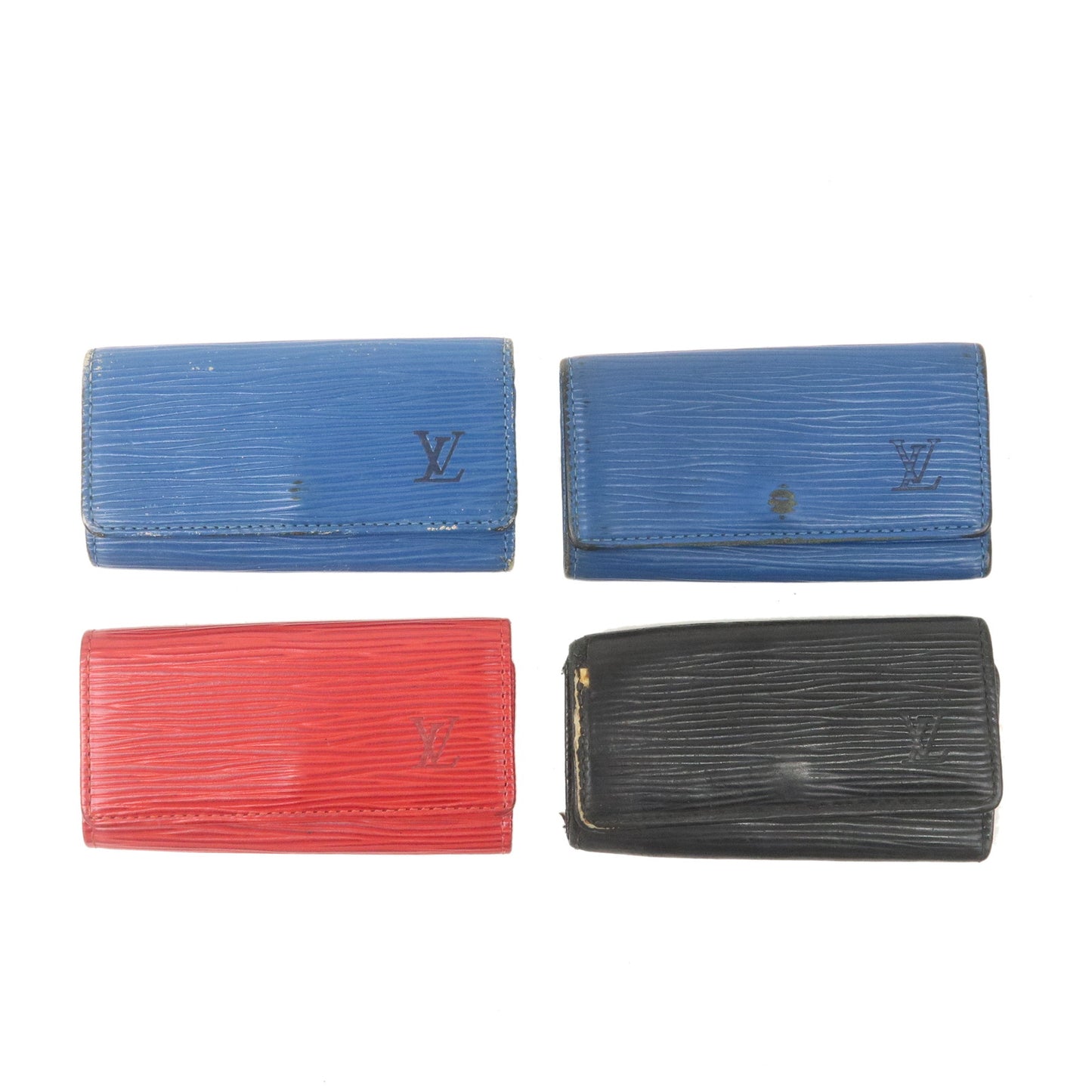 Louis-Vuitton-Epi-Set-of-4-Multicle-4-Key-Case-Blue-Red-Black