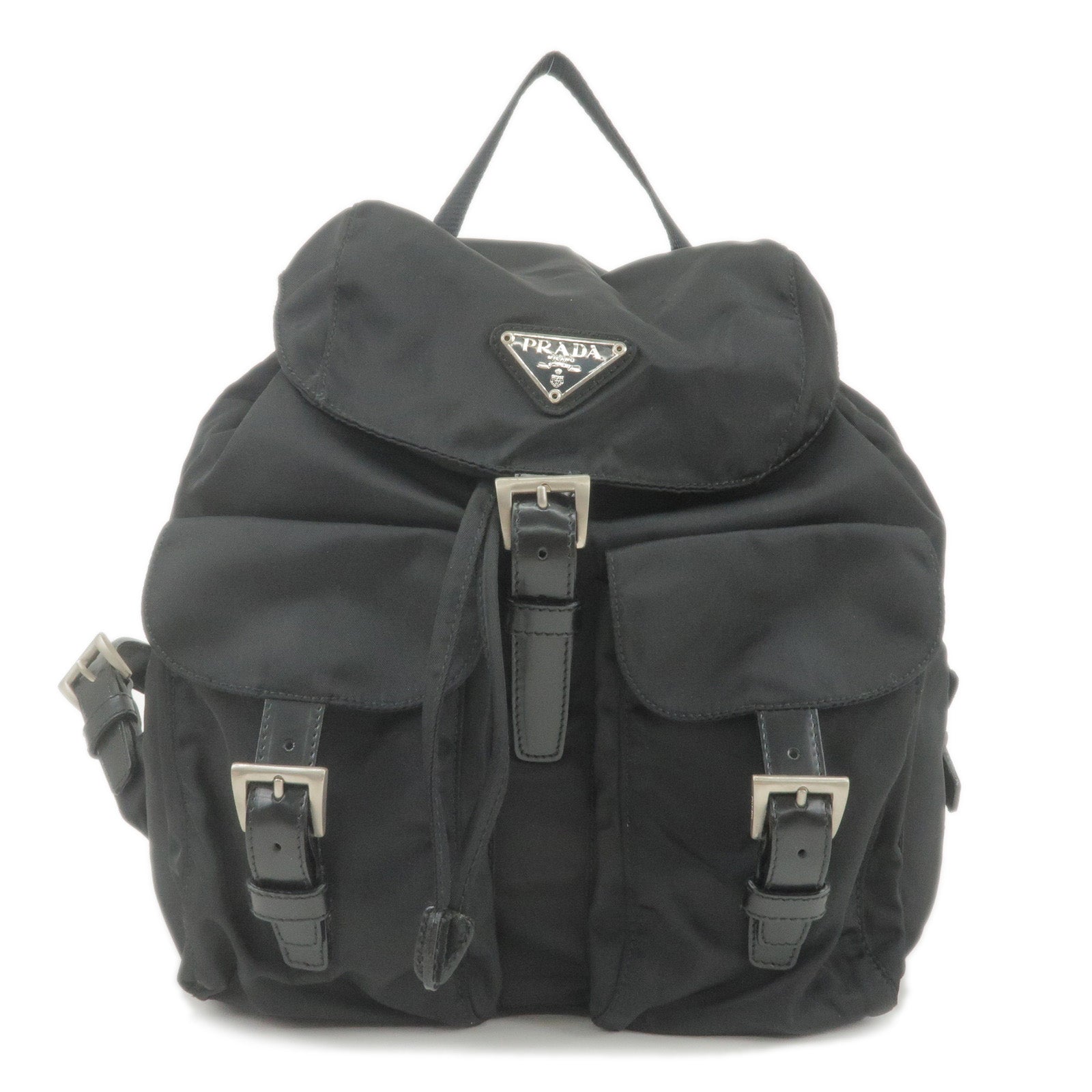 PRADA-Logo-Nylon-Leather-Back-Pack-NERO-Black-B6677 – dct-ep_vintage ...