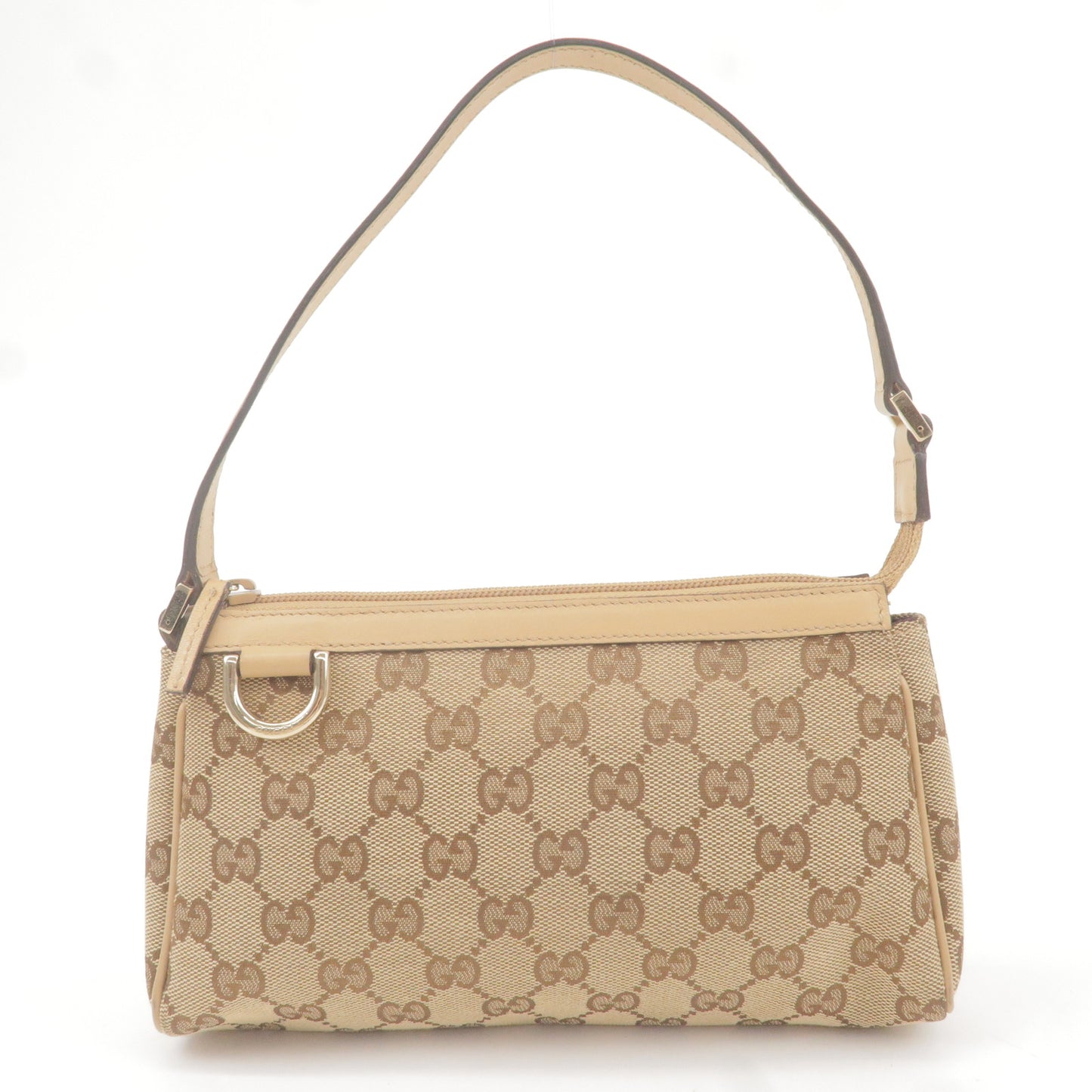 GUCCI Abbey GG Canvas Leather Hand Bag Beige Brown 145750