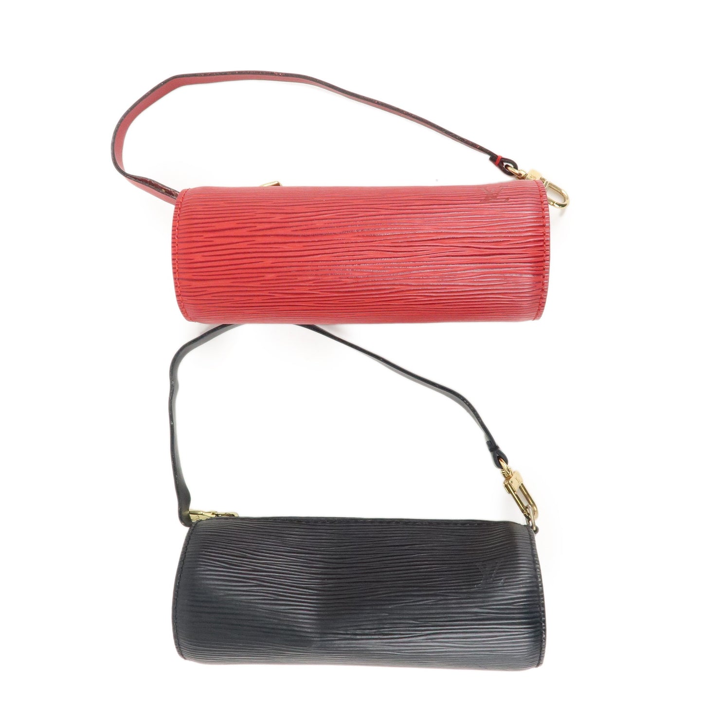 Louis Vuitton Epi Set of 2 Pouch For Soufflot Hand Bag Black Red