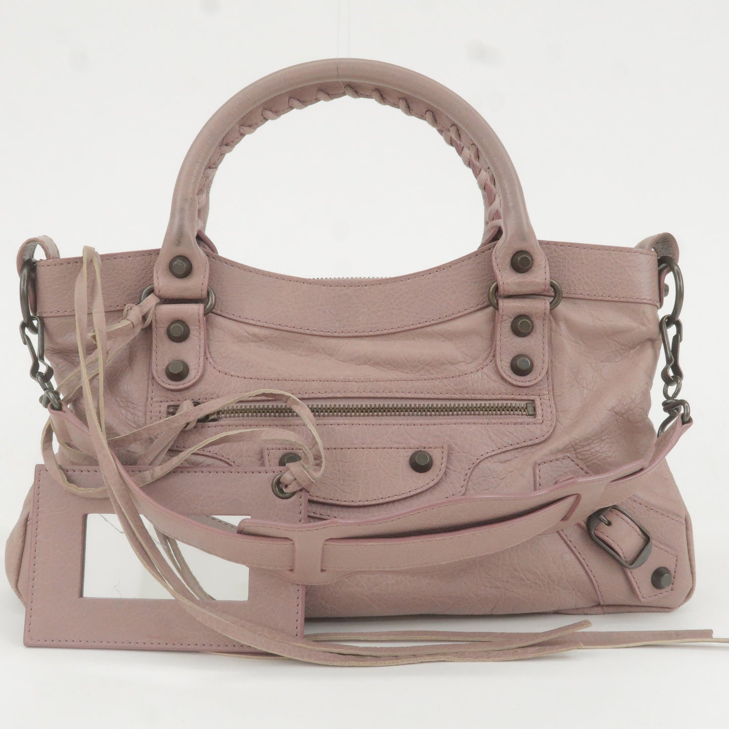 BALENCIAGA The First Leather 2Way Hand Bag Dusty Pink 103208