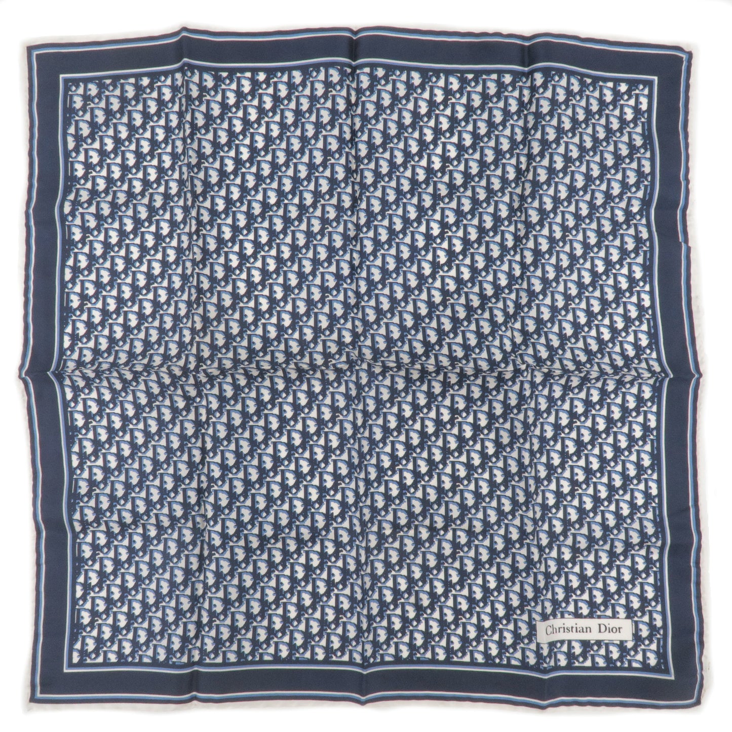 CHRISTIAN DIOR Vintage Silk Logo Scarf in Black Grey Trotter Oblique Print  Monogram Necktie Headscarf