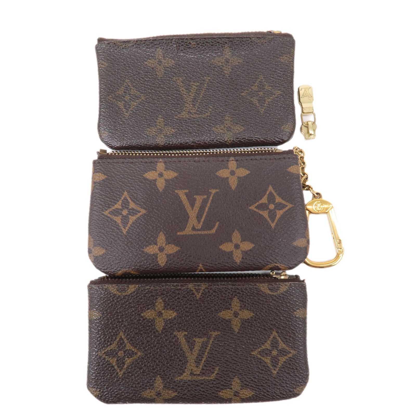 Louis-Vuitton-Set-of-3-Pochette-Cles-Coin-Key-Case-Brown-M62650