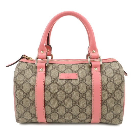 GUCCI-GG-Supreme-Leather-Boston-Bag-Shoulder-Bag-Pink-193604