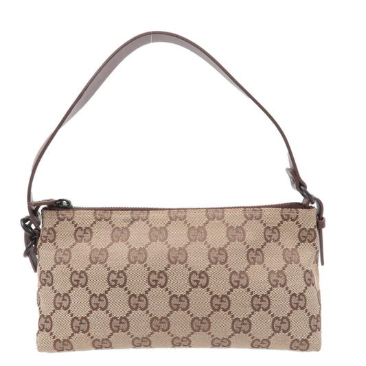 GUCCI-GG-Canvas-Leather-Hand-Bag-Pouch-Beige-Brown-103399