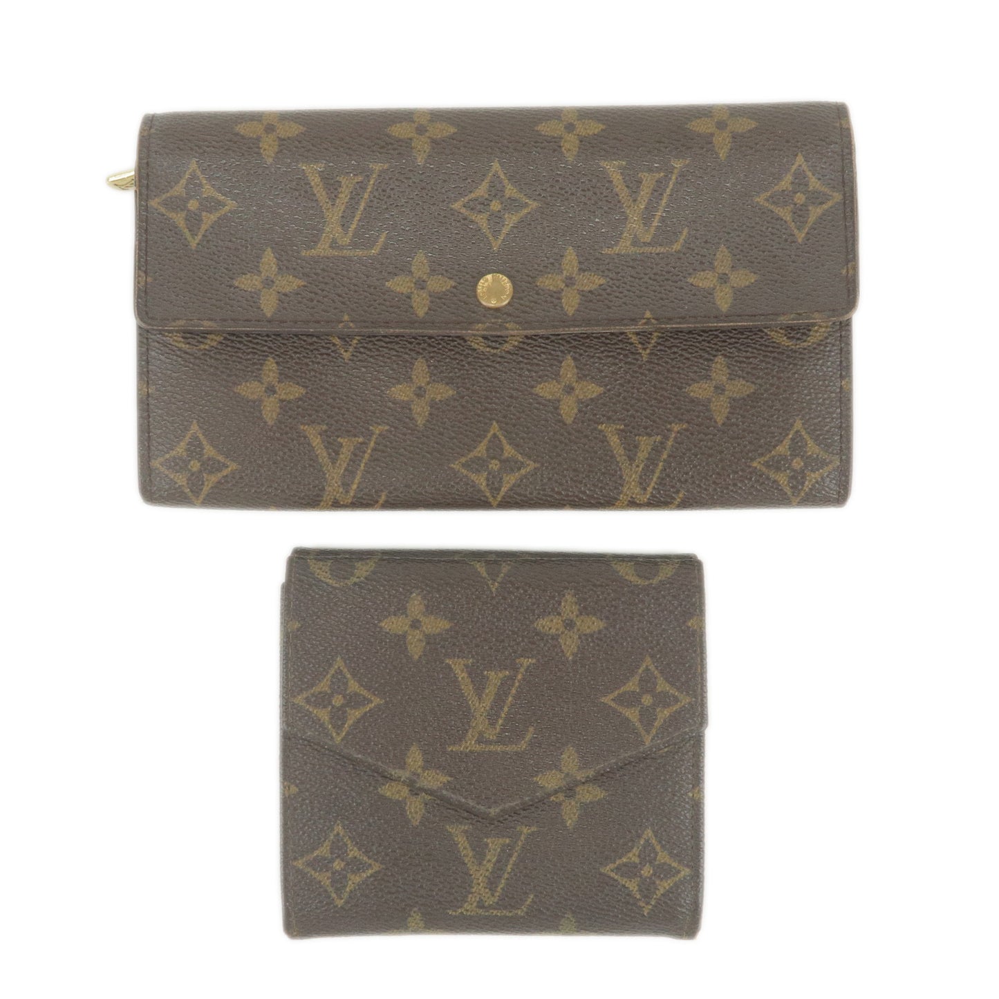 Louis-Vuitton-Monogram-Set-of-2-Wallet-Bifold-Wallet-M61660-M61725