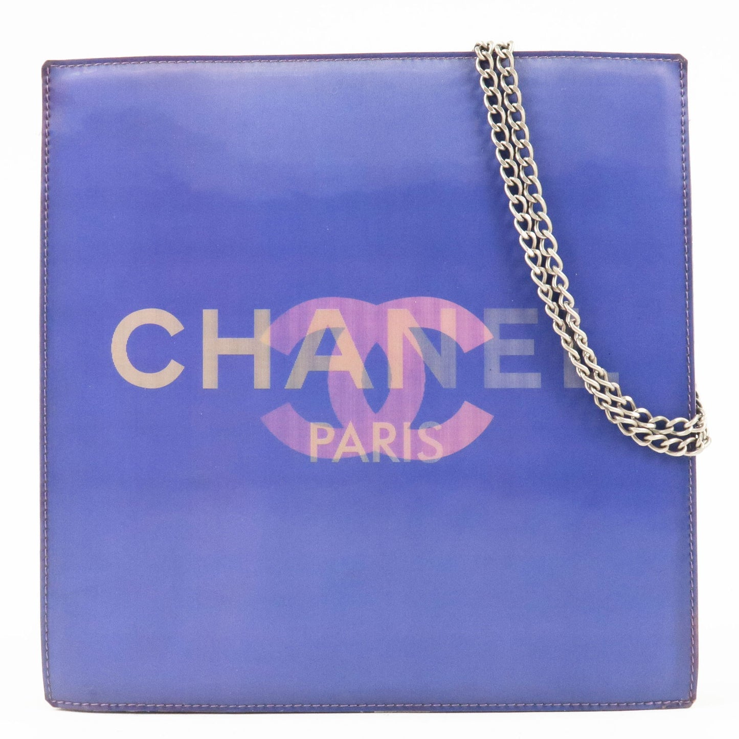 Chanel Vinyl Hologram Chain Shoulder Bag Purple 6109372