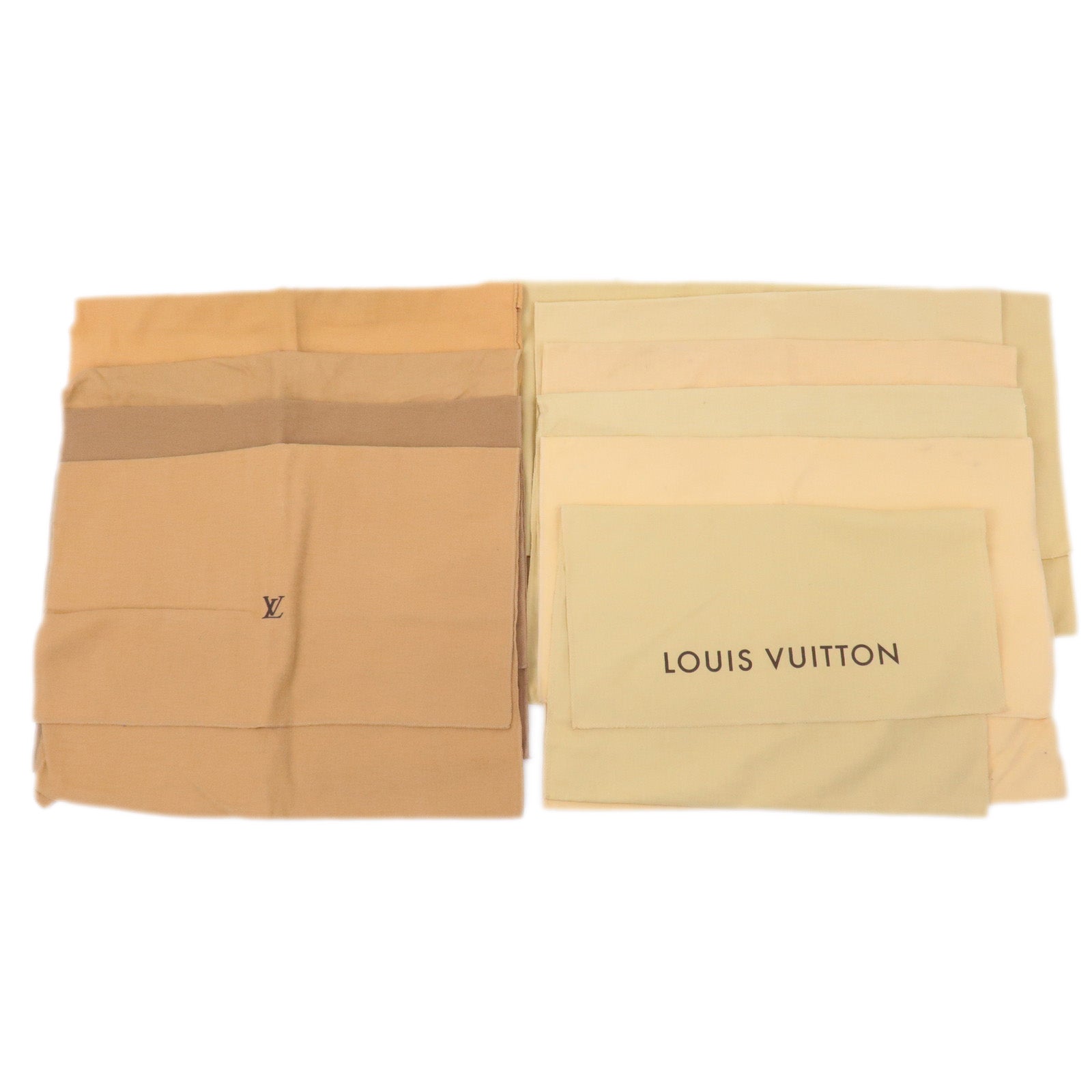 Louis-Vuitton-Set-of-10-Dust-Bag-Flap-Style-Beige-Brown