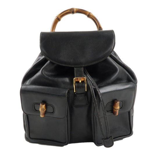 GUCCI-Bamboo-Leather-Back-Pack-Black-Ruck-Sack-003.2058.0016