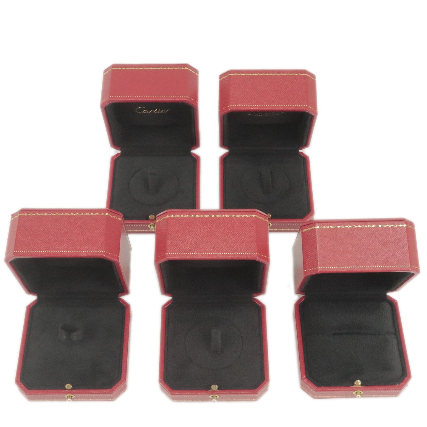 Cartier-Set-of-5-Ring-Box-Jewelry-Box-For-Ring-Red