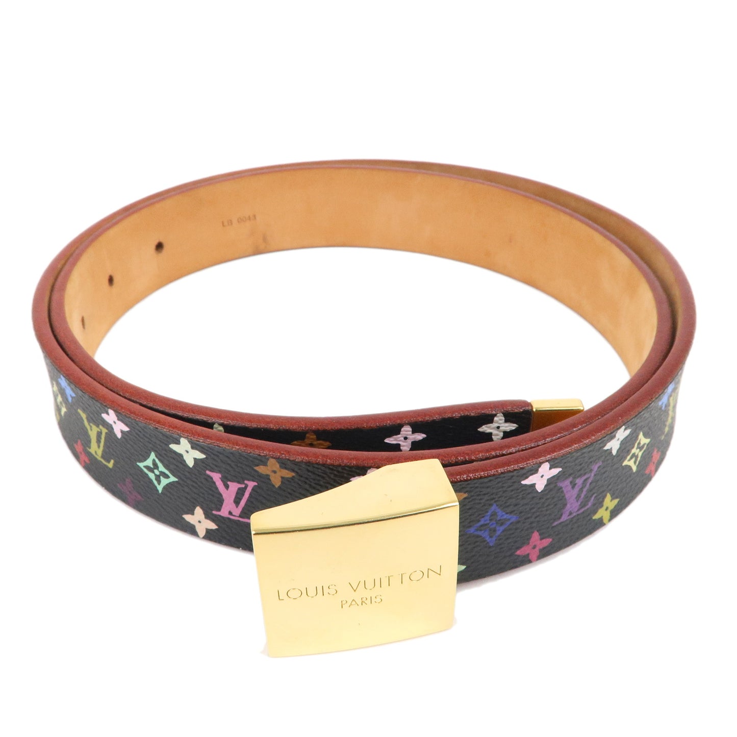 AuthLouis-Vuitton-Monogram-Multicolor-Saint-Tulle-Belt-90/36-M9271