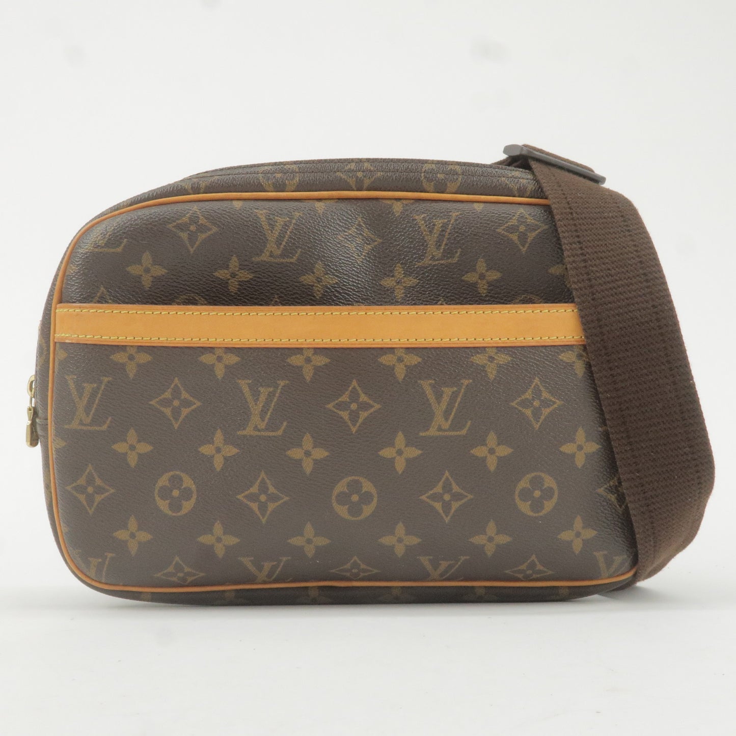 Louis Vuitton Reporter PM M45254 Monogram Canvas Crossbody Bag Brown