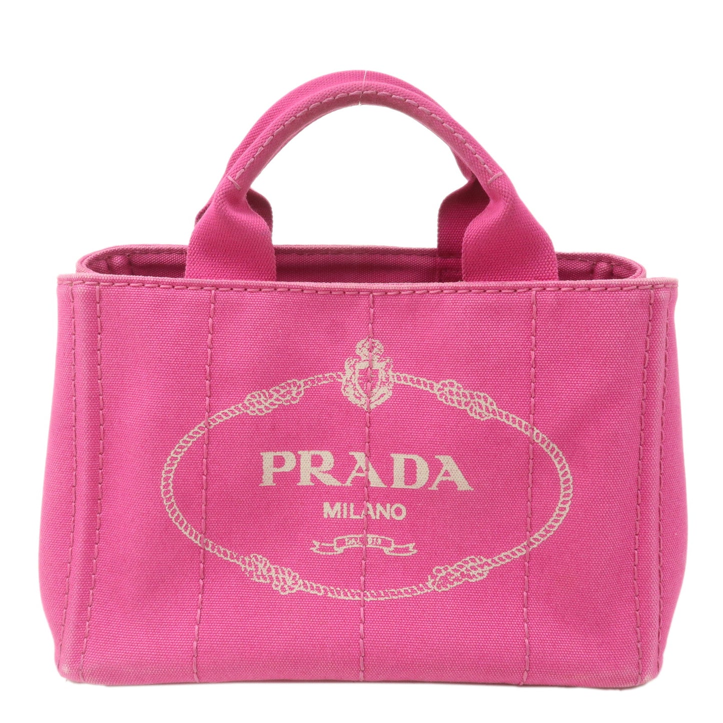 PRADA-Canapa-Mini-Canvas-Tote-Bag-Hand-Bag-Pink-BN2439