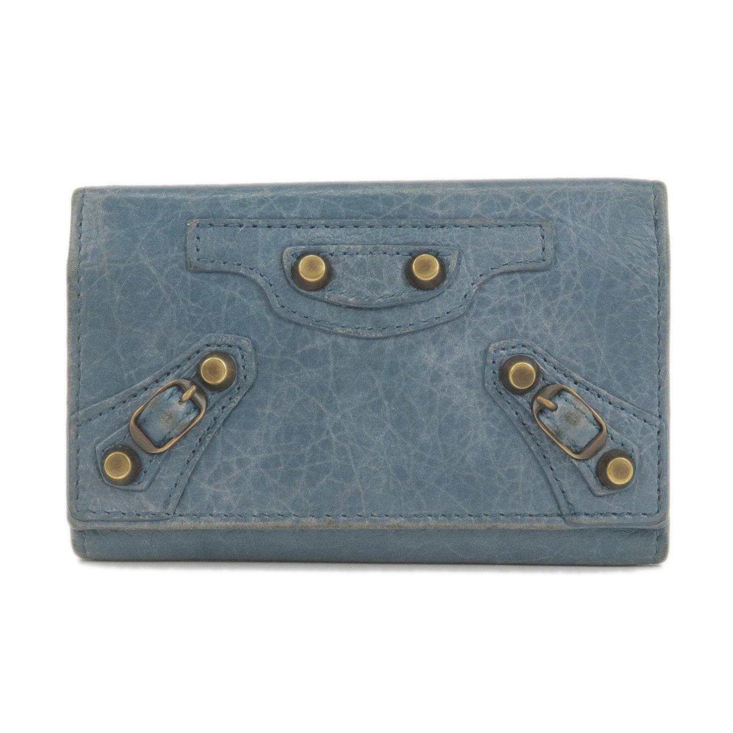 BALENCIAGA-Leather-Key-Case-Key-Holder-Small-Leather-Good-Blue