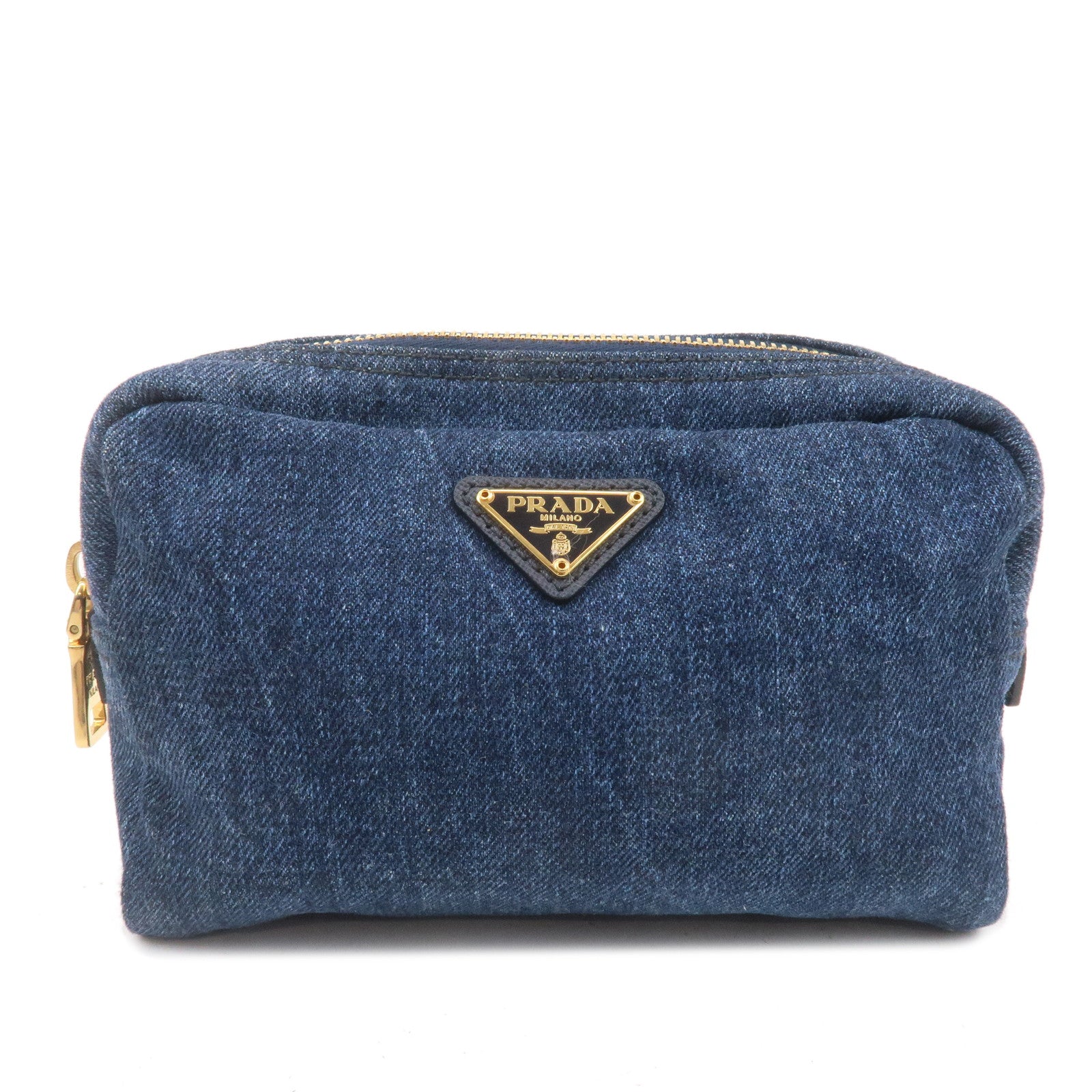 PRADA-Canapa-Denim-Leather-Cosmetic-Pouch-Denim-Blue-1NA021