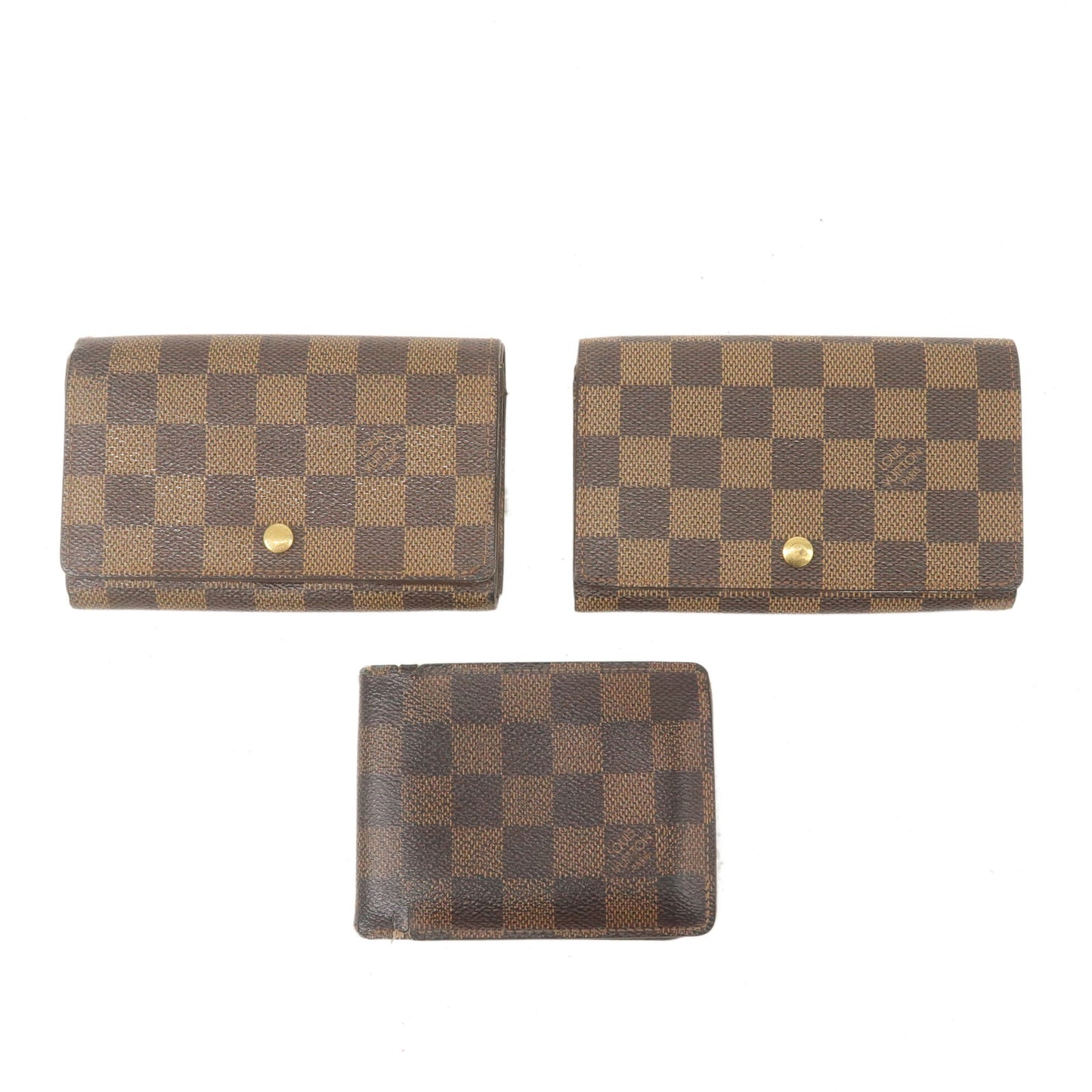 Louis Vuitton Damier Set of 3 Portofouille Wallet N61736 N60895