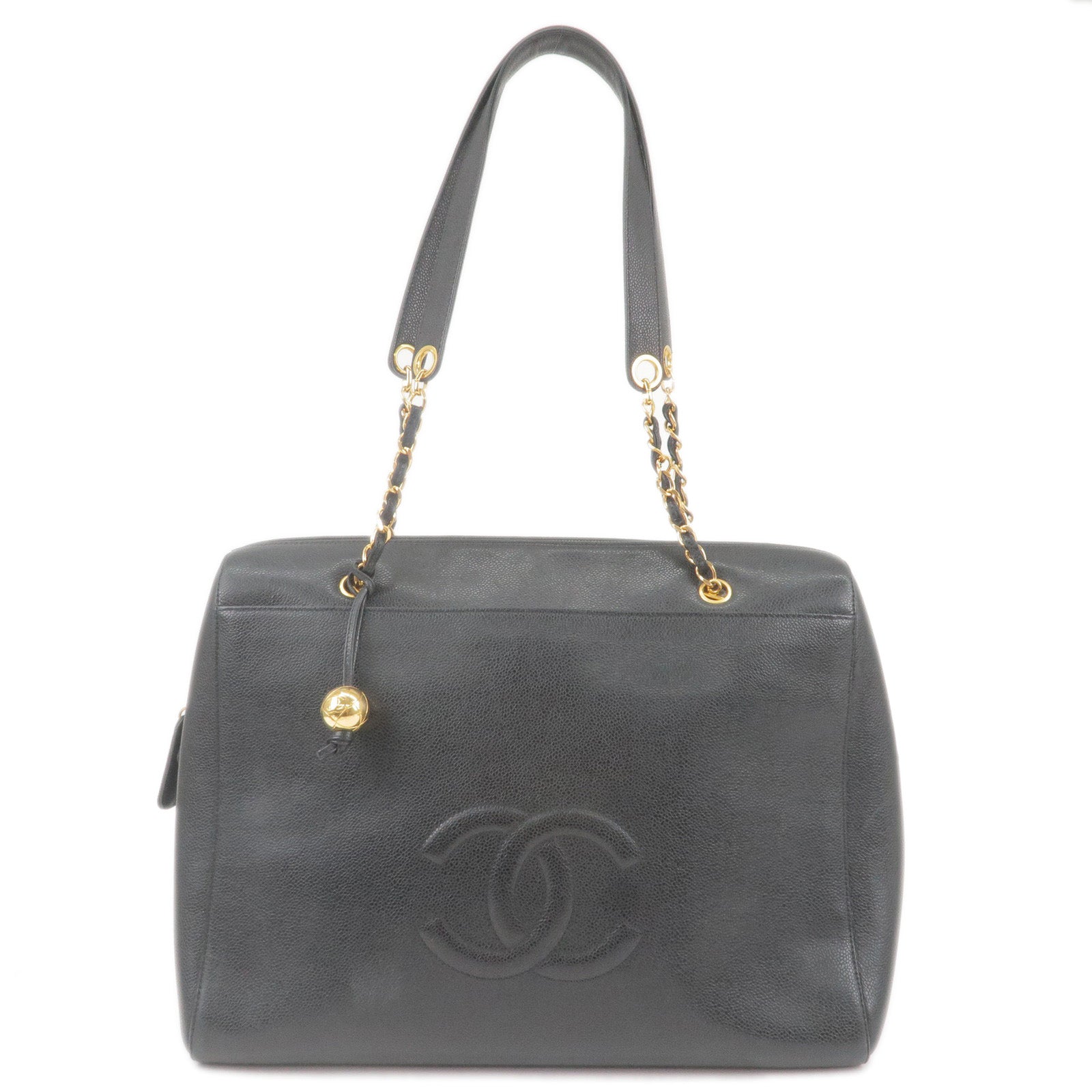 Chanel Vintage Handbag Black Gold Hw