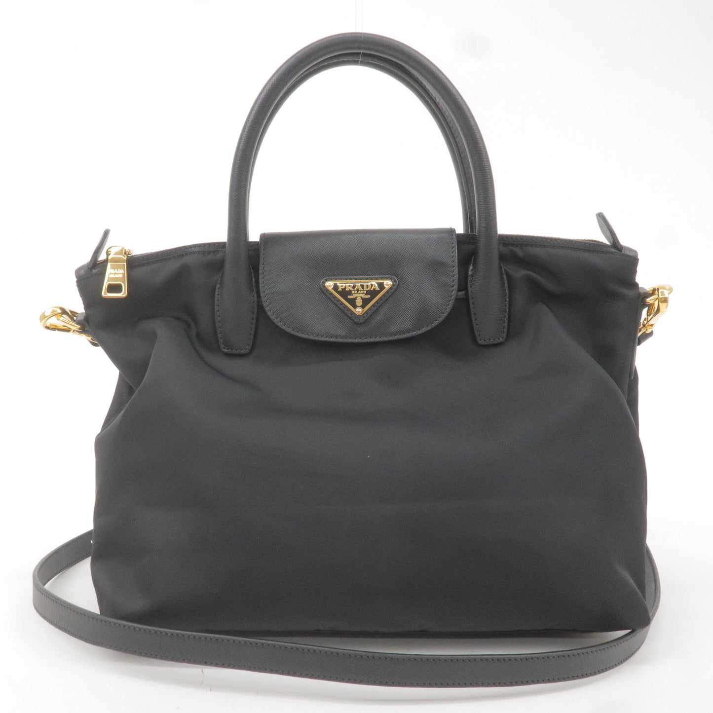 PRADA-Logo-Nylon-Leather-2Way-Bag-Hand-Bag-NERO-Black-BN2106 –  dct-ep_vintage luxury Store