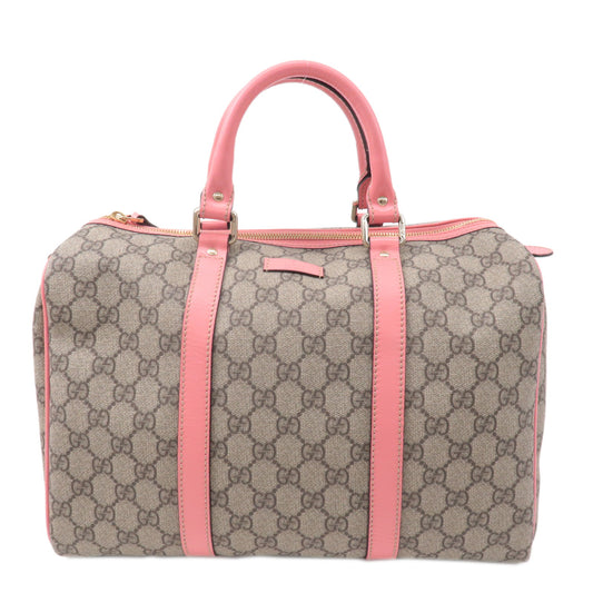 GUCCI-GG-Supreme-Leather-Boston-Bag-Beige-Pink-193603
