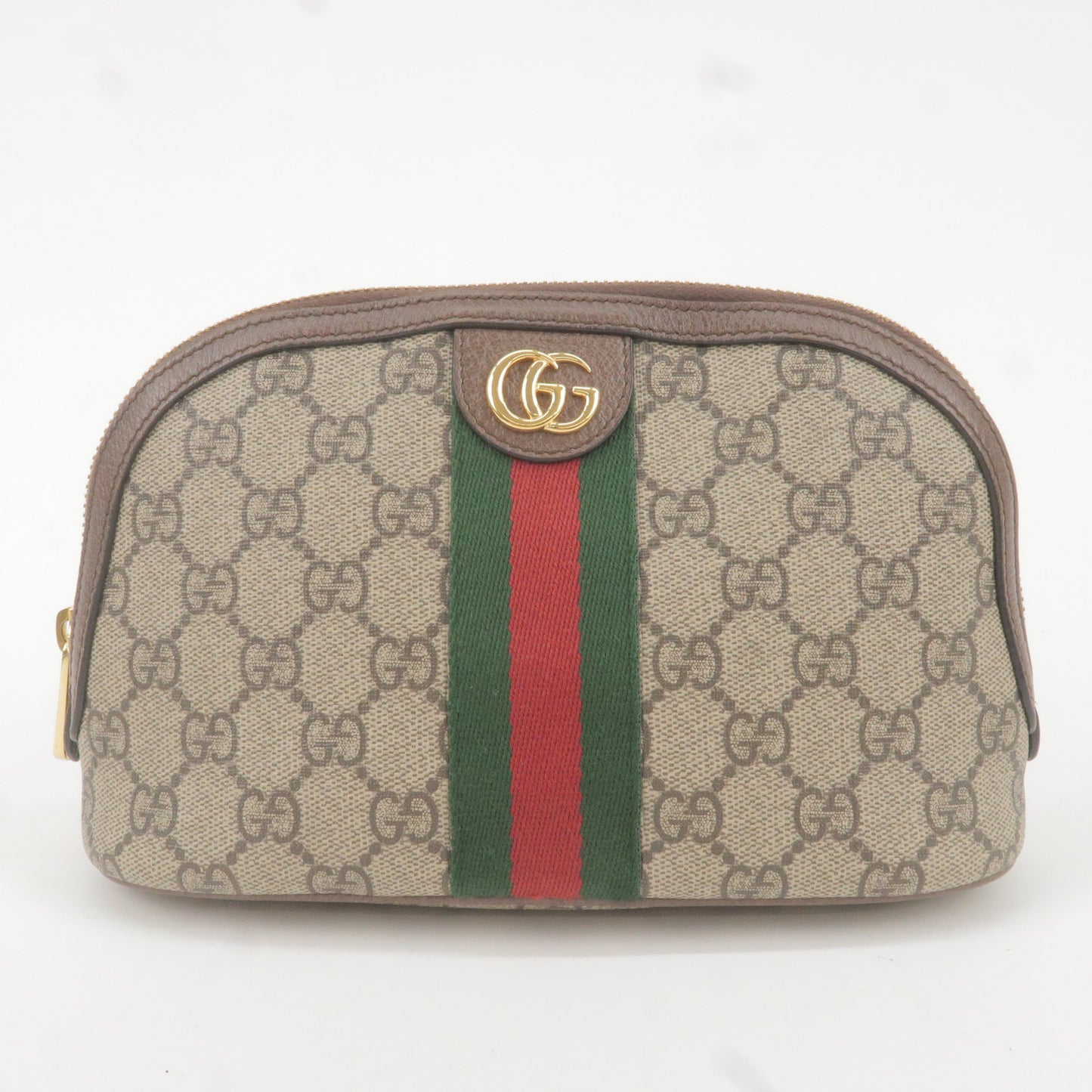 GUCCI Ophidia Sherry GG Supreme Leather Cosmetic Pouch 625551