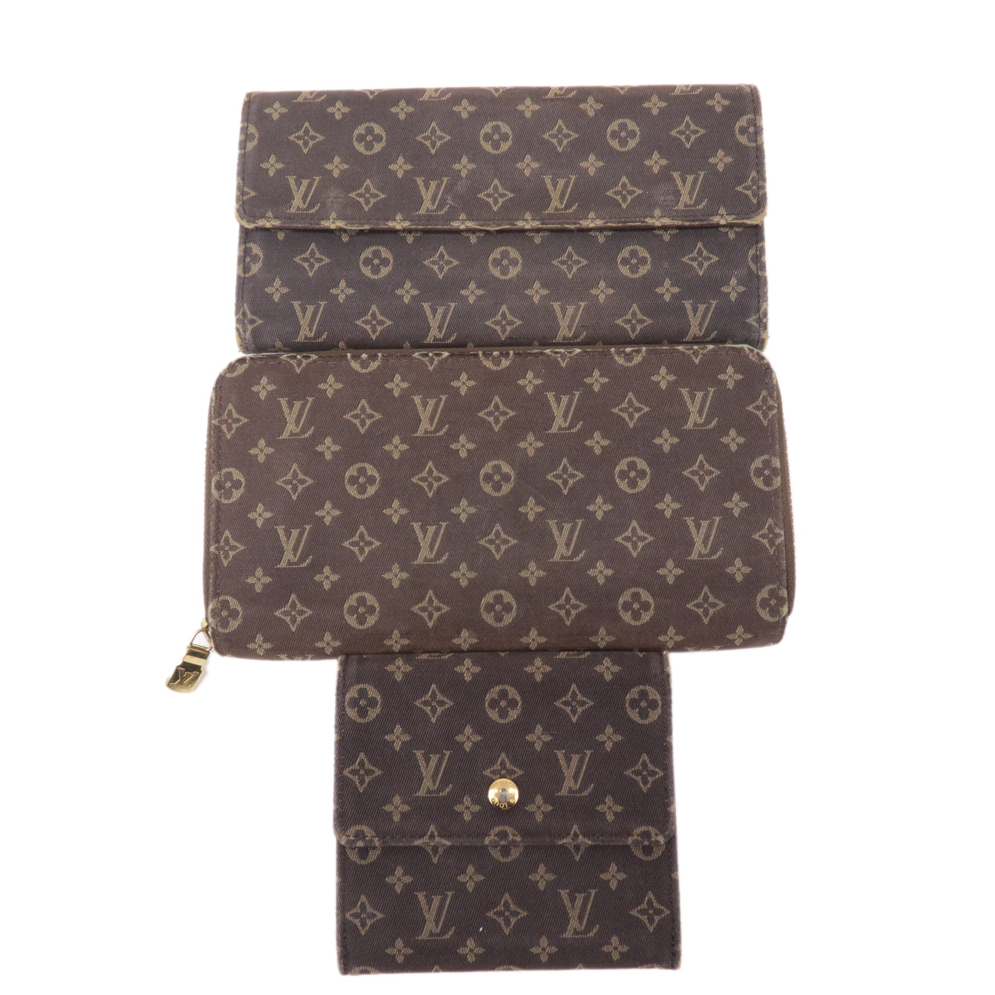 Used Louis Vuitton Monogram Mini Lin Pattern Zippy Wallet Model Number  M95235