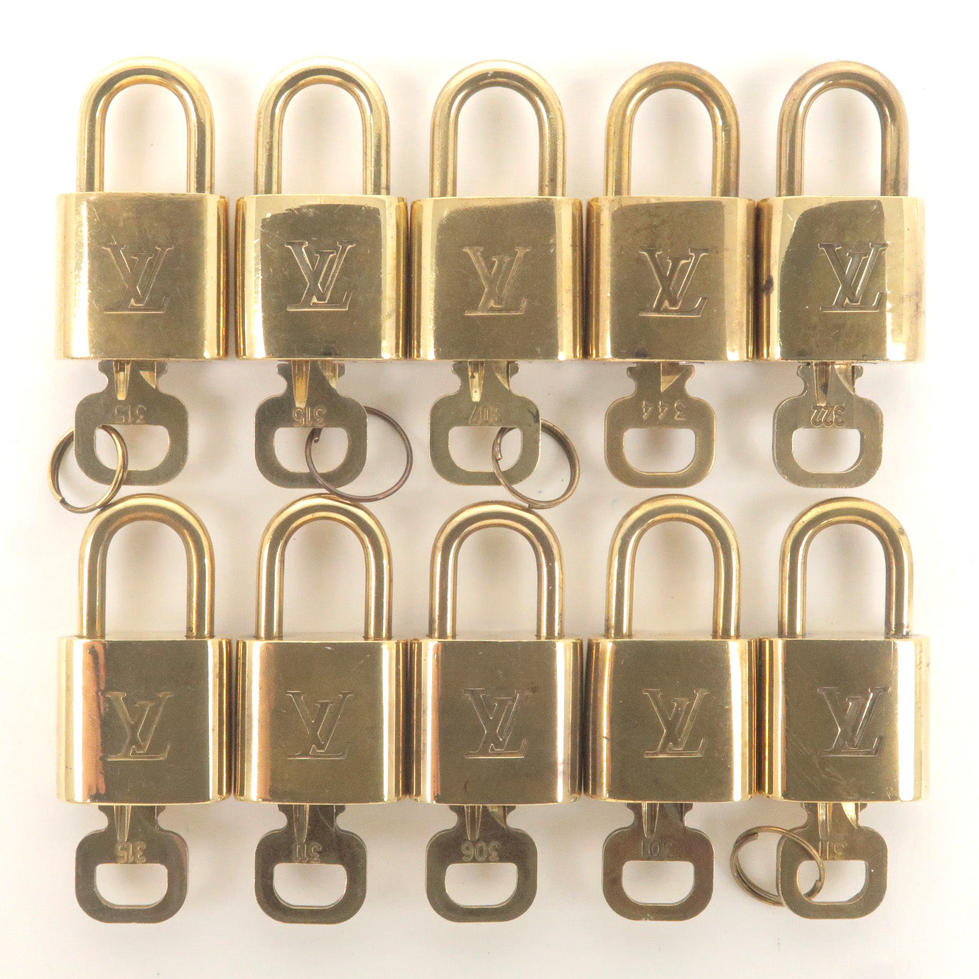 Louis Vuitton PadLock Lock &2 Key Brass Silver Number 315