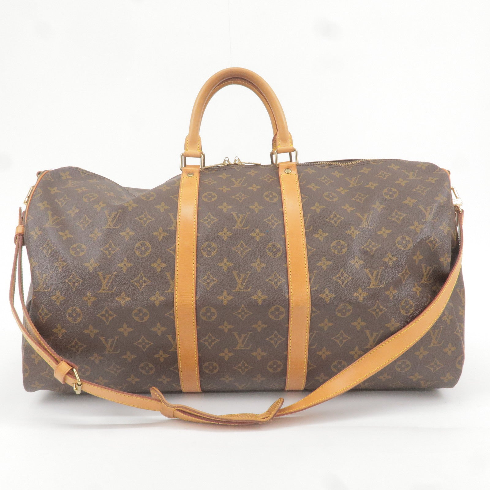Authentic Louis Vuitton Monogram Keepall 55 Bandoliere Travel Bag F/S DHL  EMS