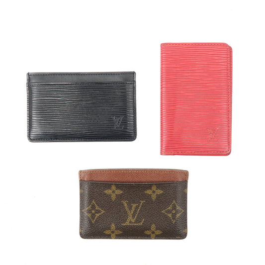 Louis-Vuitton-Epi-Monogram-Set-of-3-Card-Case-M63512-M56577-M61733