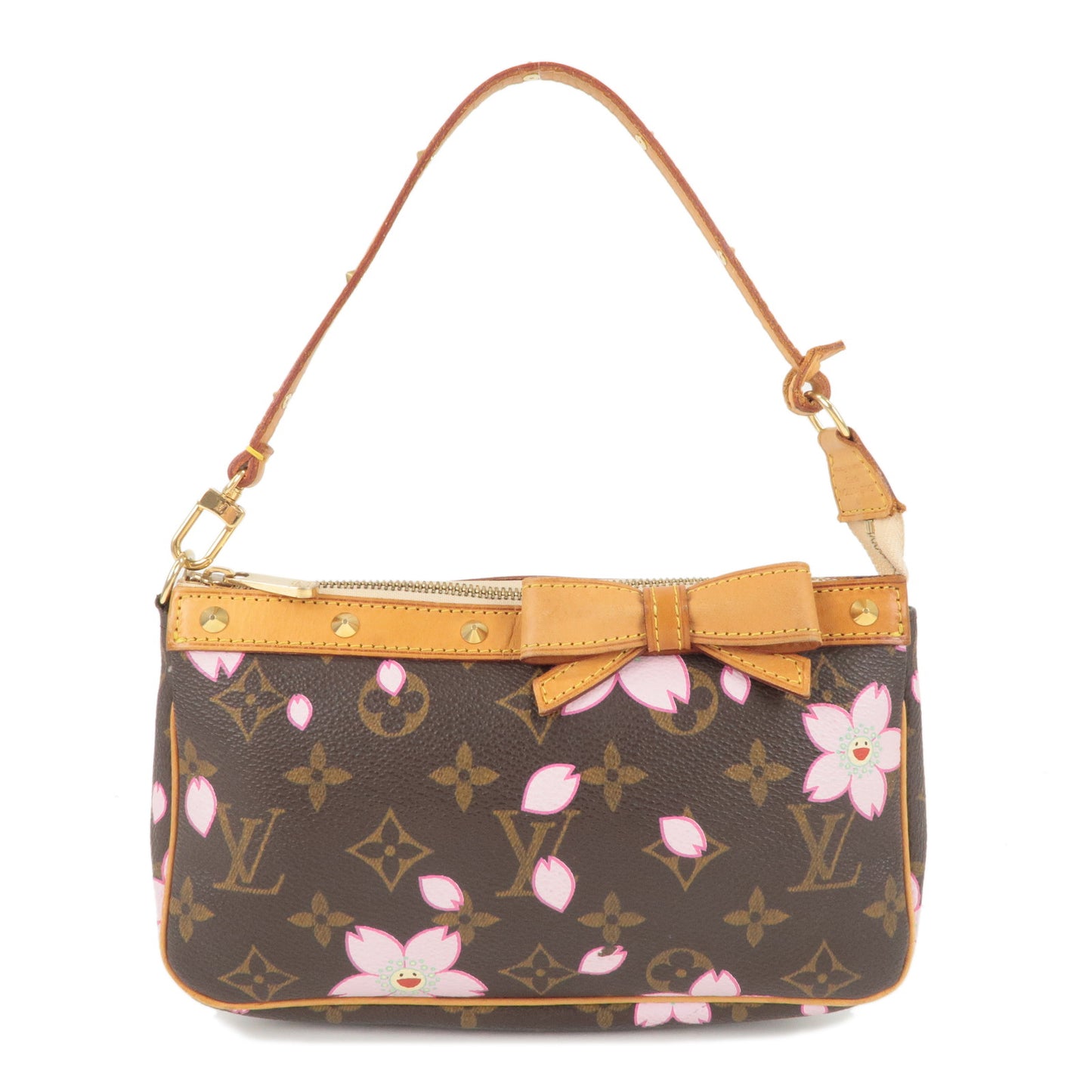 LOUIS VUITTON LV Cherry Blossom Pochette Accessoires Used Pouch Bag M92006  AG331