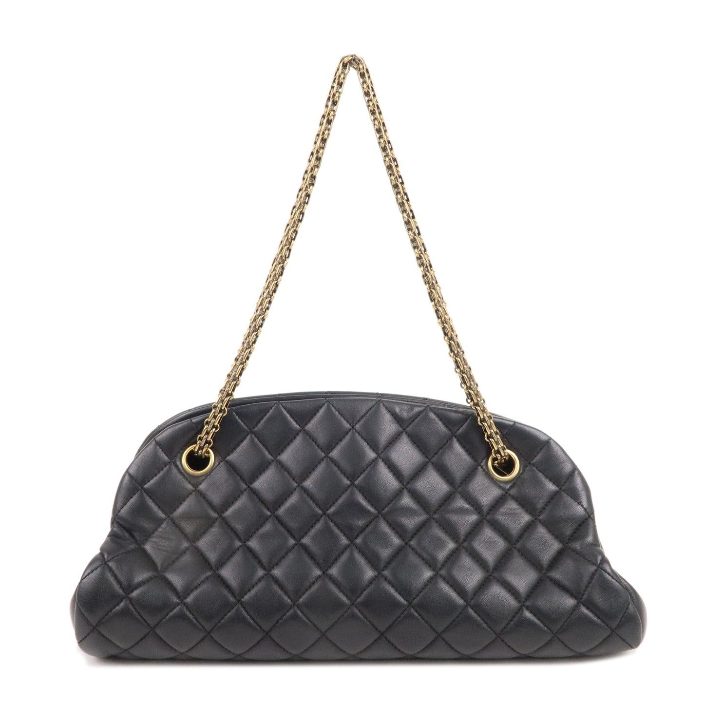 CHANEL Matelasse Mademoiselle Lamb Skin Chain Bag Black A50556