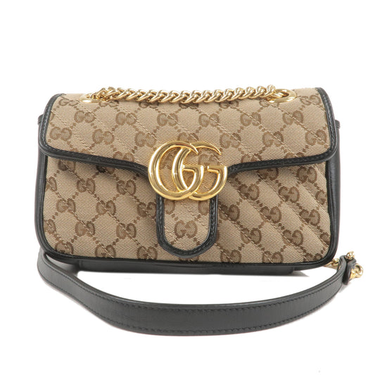 GUCCI-GG-Marmont-GG-Canvas-Leather-Chain-Shoulder-Bag-446744