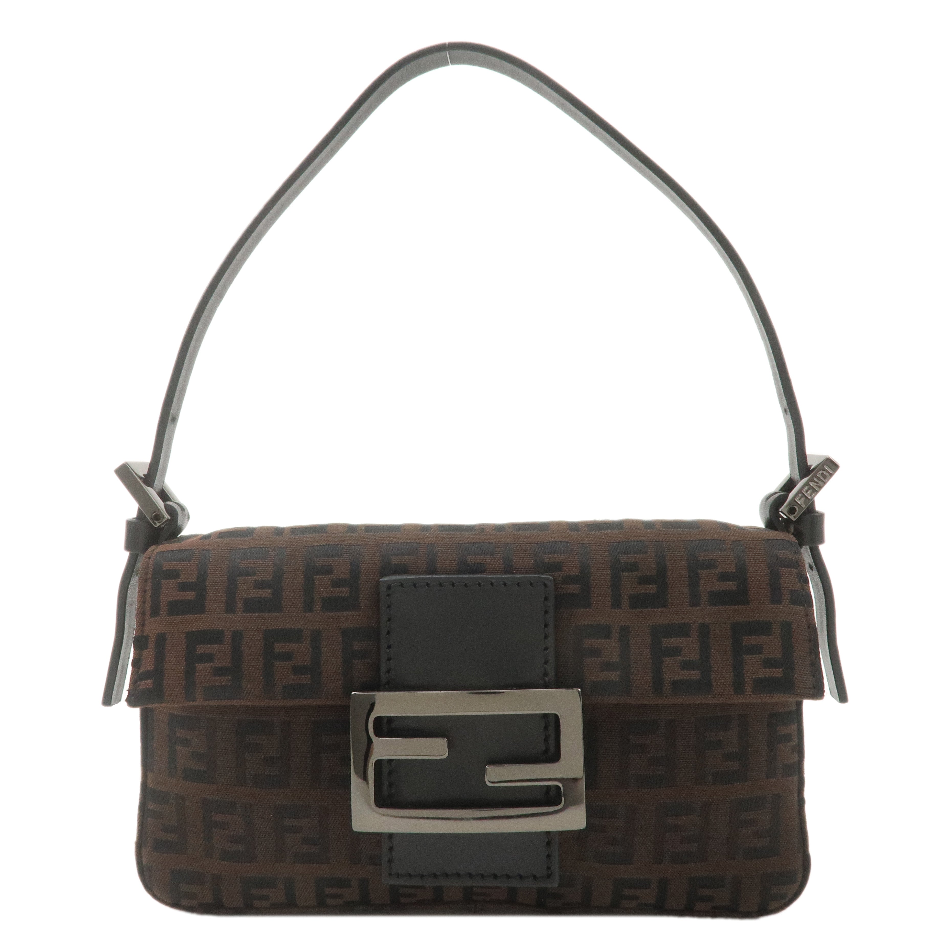 Auth FENDI Zucca Mamma Baguette Shoulder Bag Canvas Leather Brown | eBay