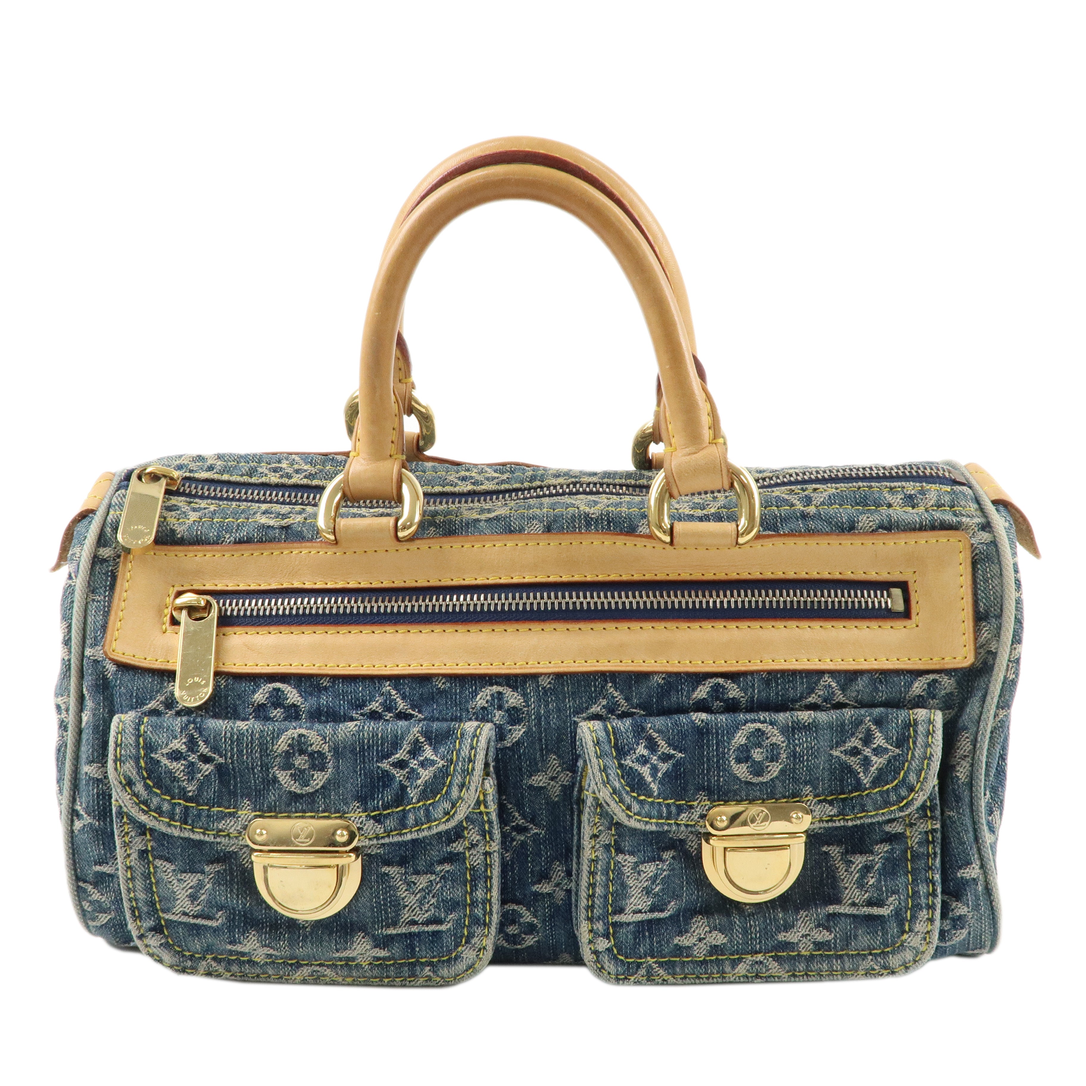 Louis Vuitton Monogram Denim Neo Speedy Boston Bag Blue M95019