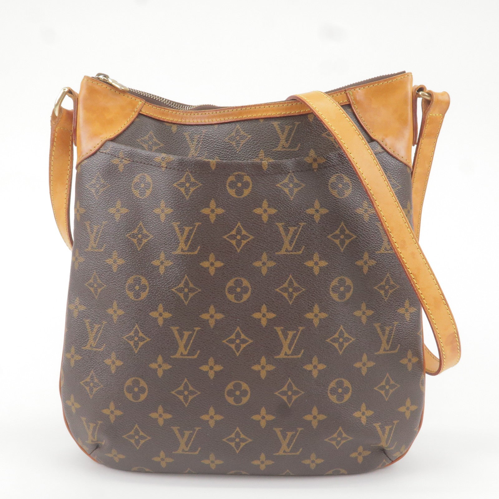 Bolso bandolera Louis Vuitton Trotteur en lona Monogram y cuero natural, Brown Louis Vuitton Monogram Keepall 60 Travel Bag