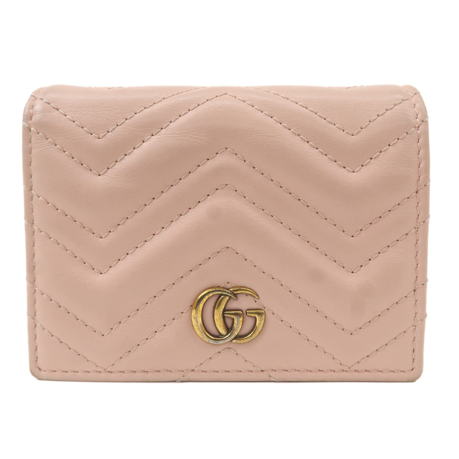 GUCCI-Marmont-Leather-Bifold-Small-Wallet-Pink-Beige-466492