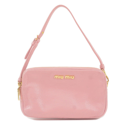 MIU-MIU-Leather-Hand-Bag-Pouch-Purse-Pink