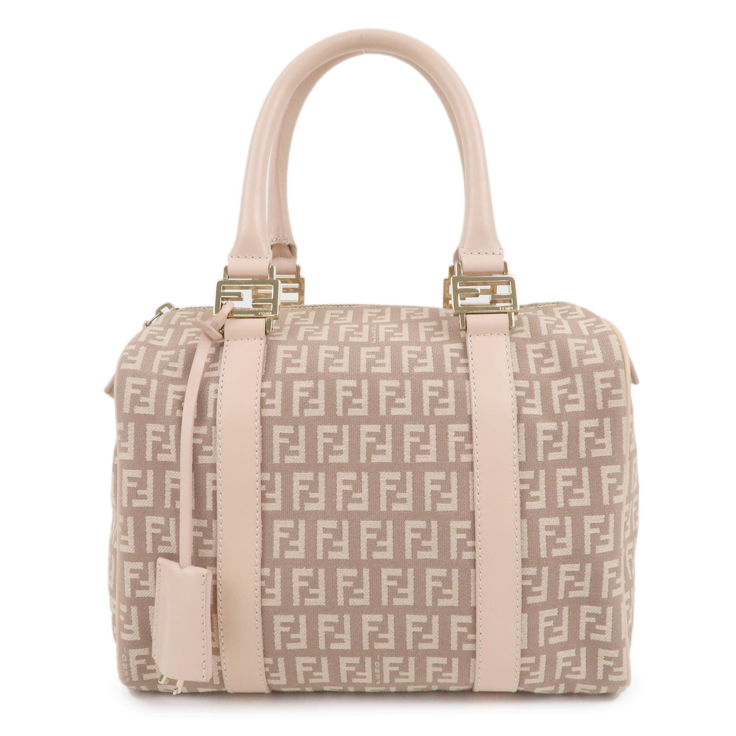 FENDI-Zucchino-Canvas-Leather-Mini-Boston-Bag-Pink-8BL068