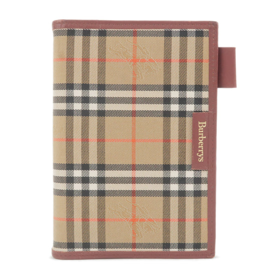 BURBERRY-Nova-Plaid-Canvas-Leather-Planner-Cover-Beige-Red