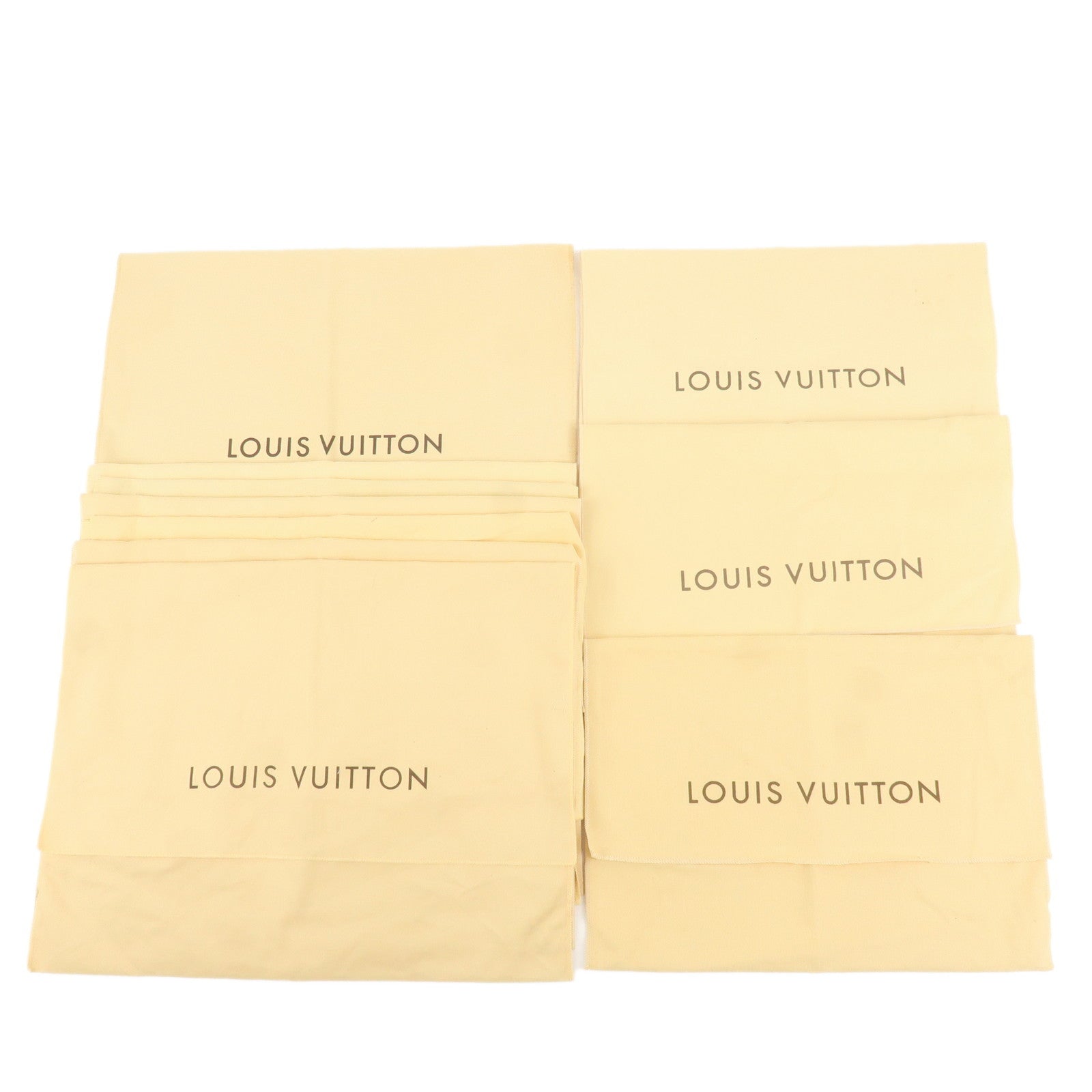 Louis Vuitton Set of 10 Dust Bag Flap Style Beige