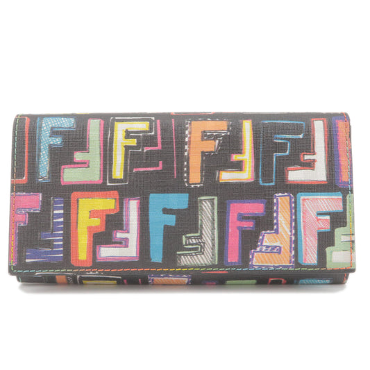 FENDI-Zucca-Print-PVC-Bi-Fold-Long-Wallet-Multicolor-8M0000