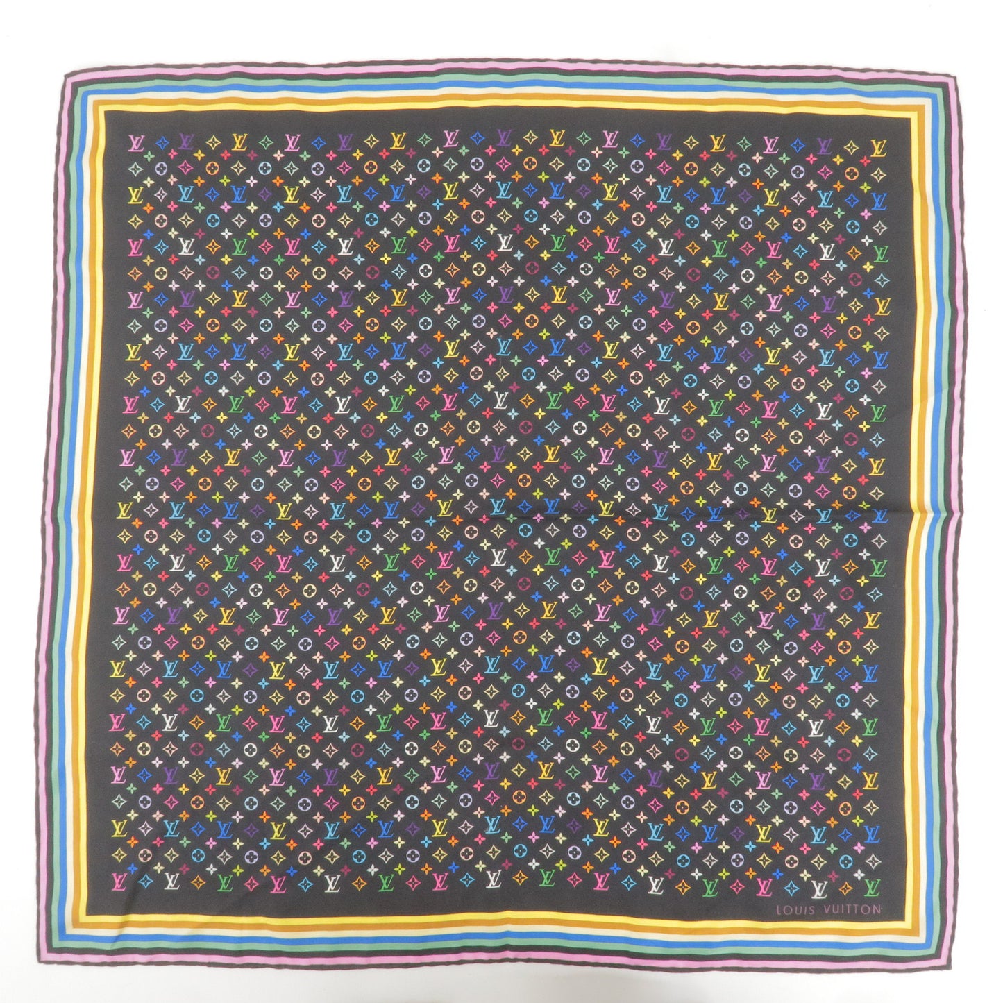 LOUIS VUITTON Silk Monogram Rising Confidential Square Scarf 70 Beige  Multicolor 1237691