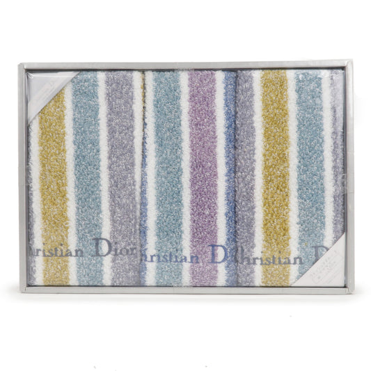 Christian-Dior-Set-of-3-Cotton-100-%-Face-Towel-Stripe