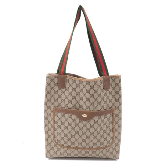 GUCCI-Old-GUCCI-Sherry-GG-Plus-Leather-Tote-Bag-Brown-39・02・003