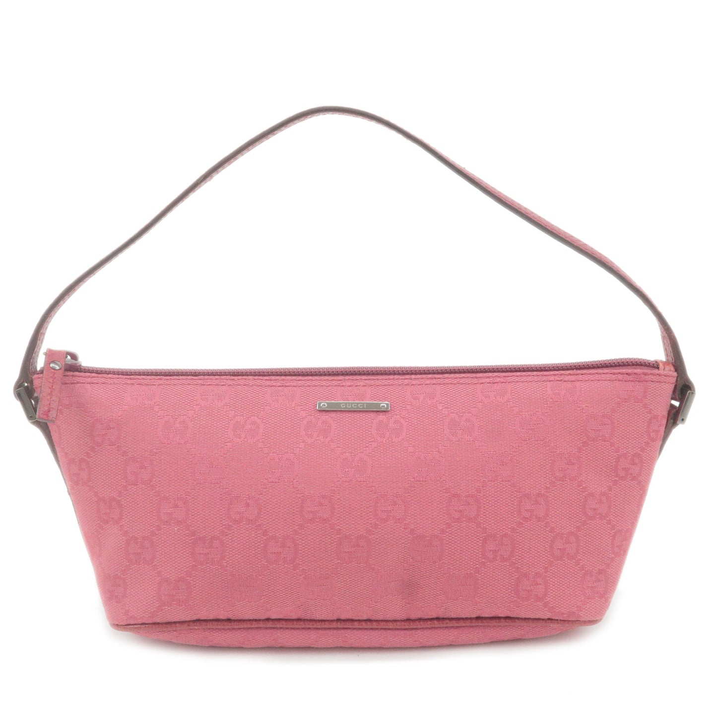 GUCCI-GG-Canvas-Leather-Boat-Bag-Hand-Bag-Pink-07198