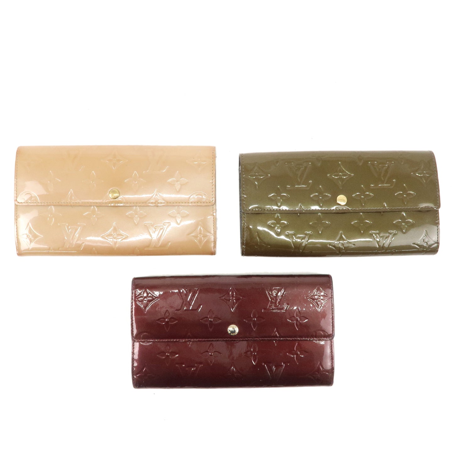 Louis Vuitton Monogram Vernis set of 3 Long Wallet M91521